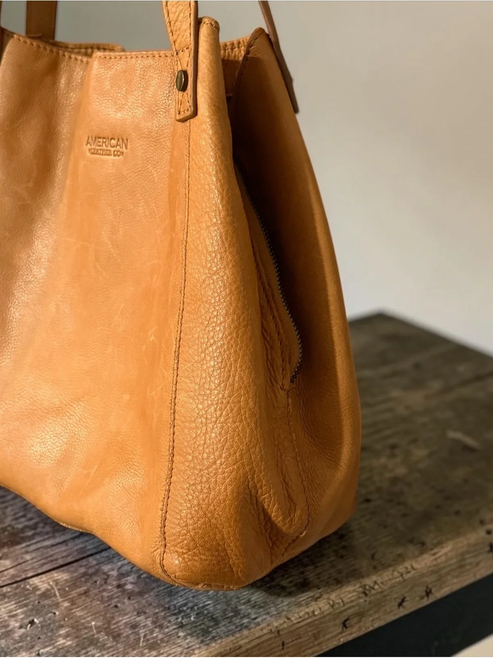 American Traveler Tan Hobo Shoulder Bag